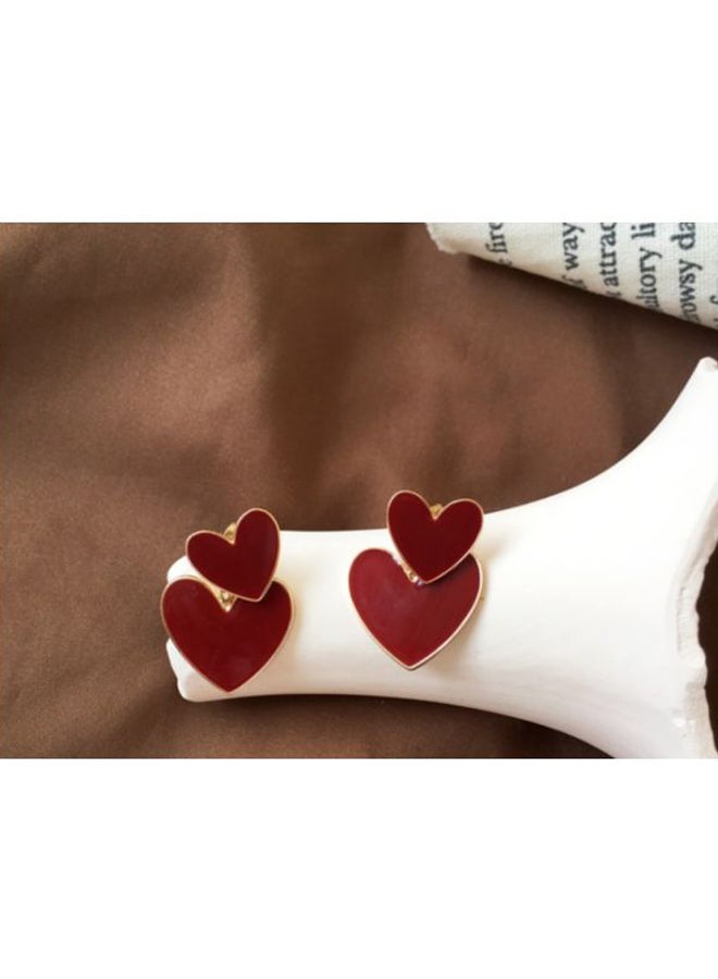 J&J - Heart Shaped Stud Earrings - Image 1