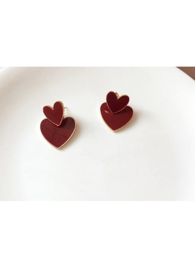 J&J - Heart Shaped Stud Earrings - Image 1