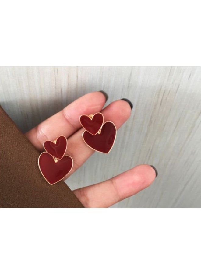 J&J - Heart Shaped Stud Earrings - Image 1