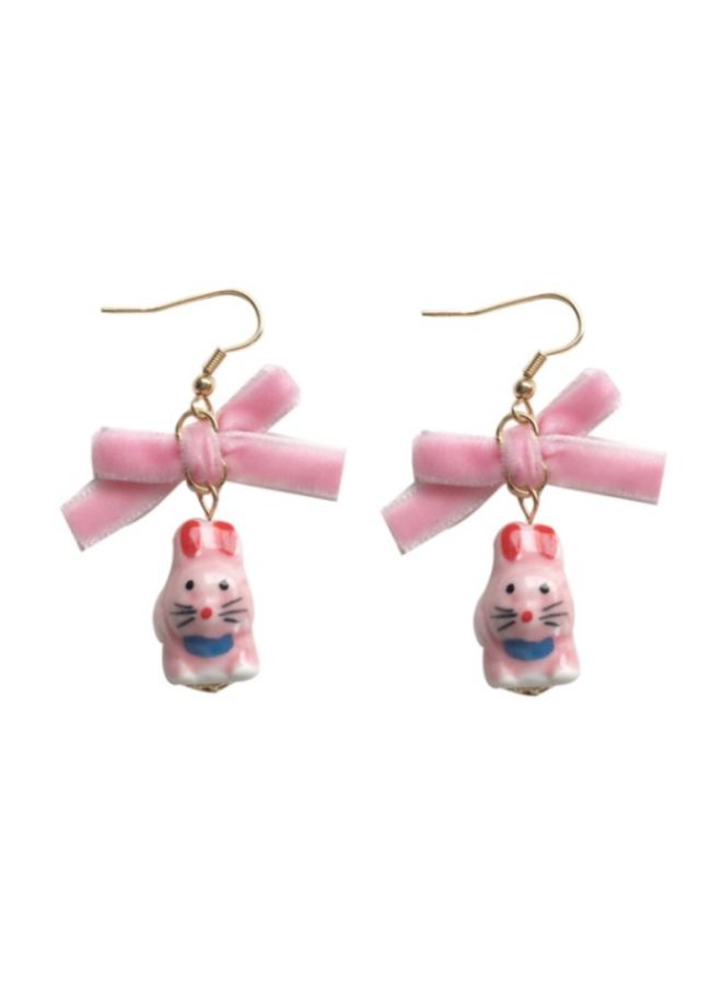 J&J Bow Design Dangle Earrings - Image 1
