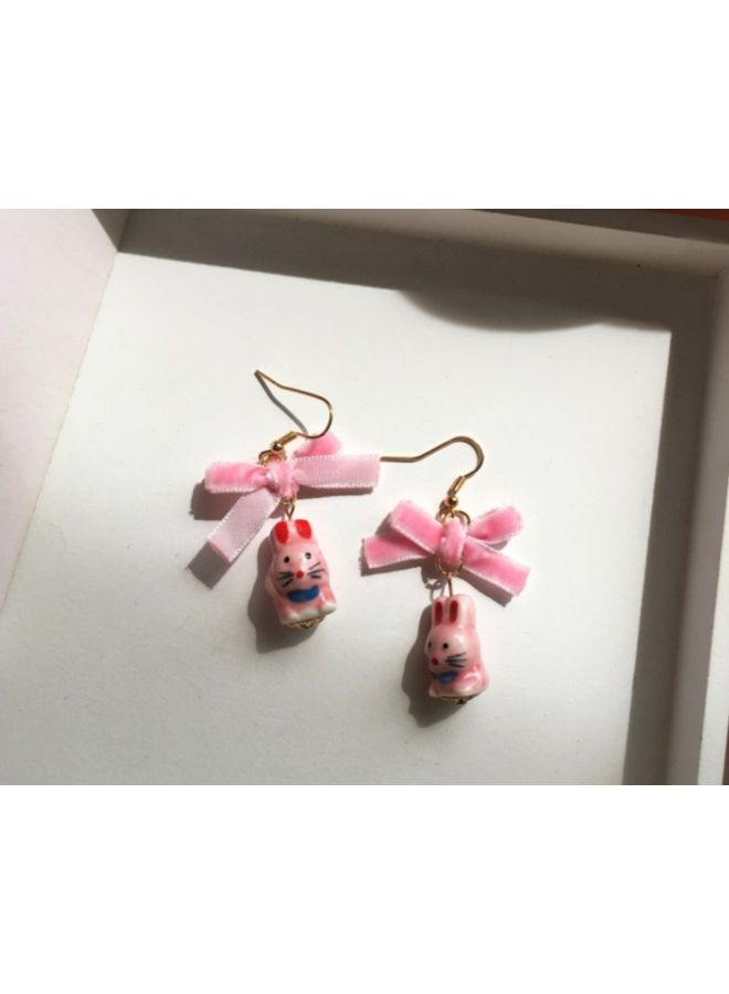 J&J Bow Design Dangle Earrings - Image 3