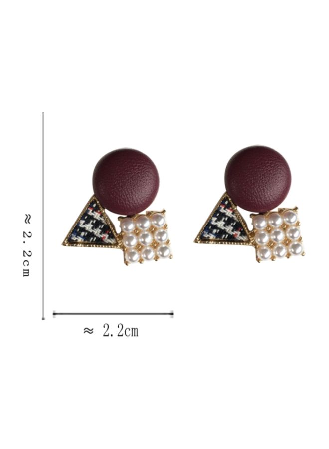 J&J - Leather Pearl Studded Earrings - Image 1