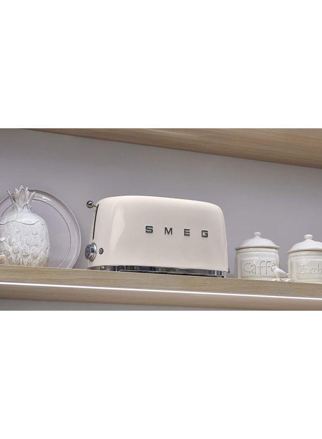 smeg - 4-Slice Toaster 1370 - 1635 1635 W TSF02CRAU Beige/Silver - Image 1