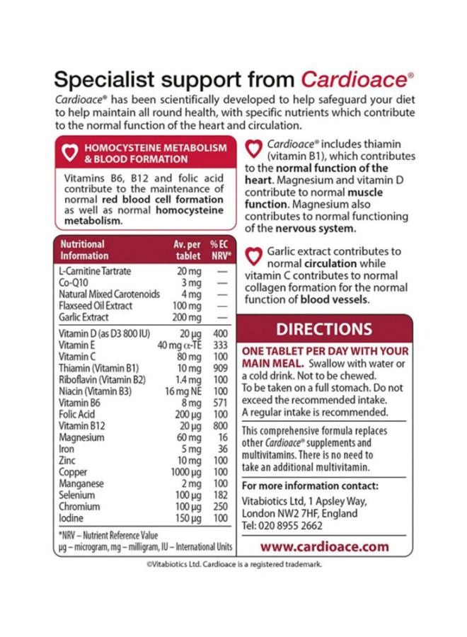 Vitabiotics - Cardioace Original - 30 Capsules - Image 1