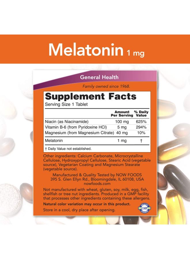 Now Foods Melatonin 1mg - 100 Tablets  - Image 3