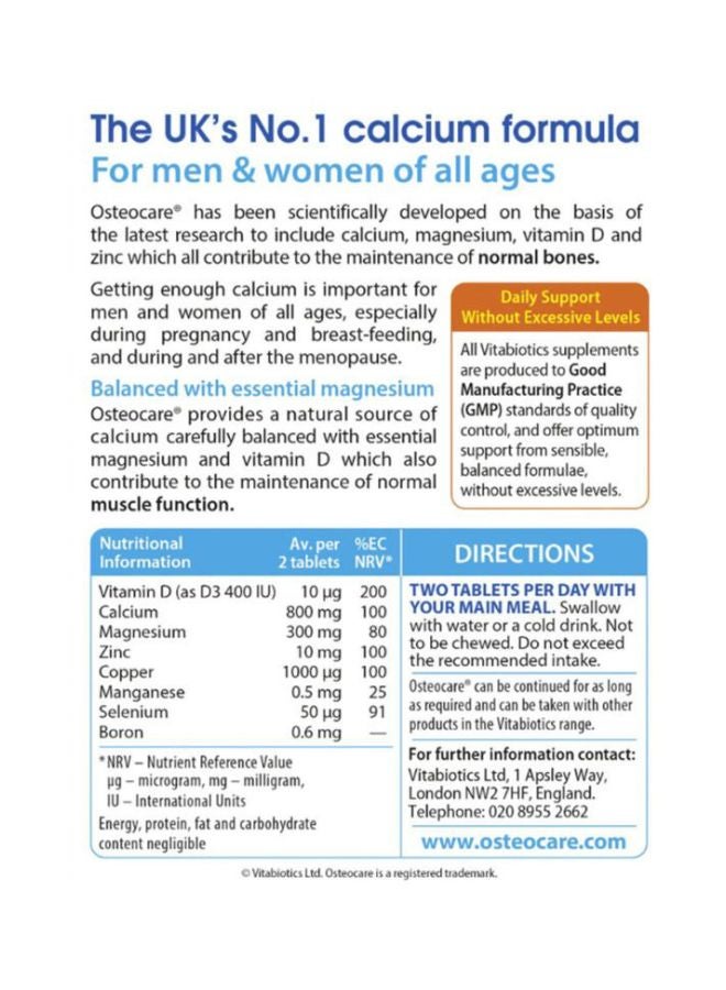 Vitabiotics Osteocare Chewable 30 Chewable Tablets - Image 2