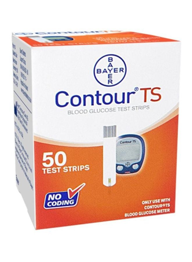باير جهاز كونتور TS مع 50 شريطاً لاختبار مستوى الجلوكوز بالدم 
