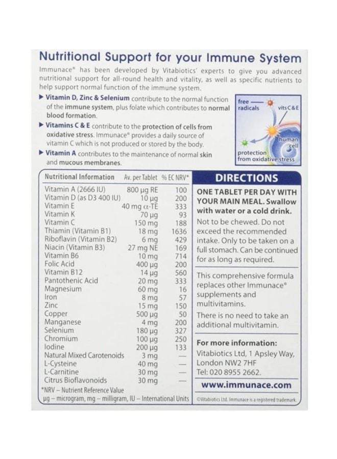 Vitabiotics - Immunace 30 Tablets - Image 1