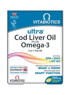 Vitabiotics Ultra 2 In 1 Fish Omega 3 And Cod Liver Oil - 60 Capsules  - Image 1