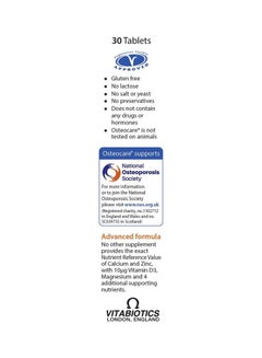Vitabiotics Osteocare Calcium Magnesium Zinc Vitamin D - 30 Tablets  - Image 4