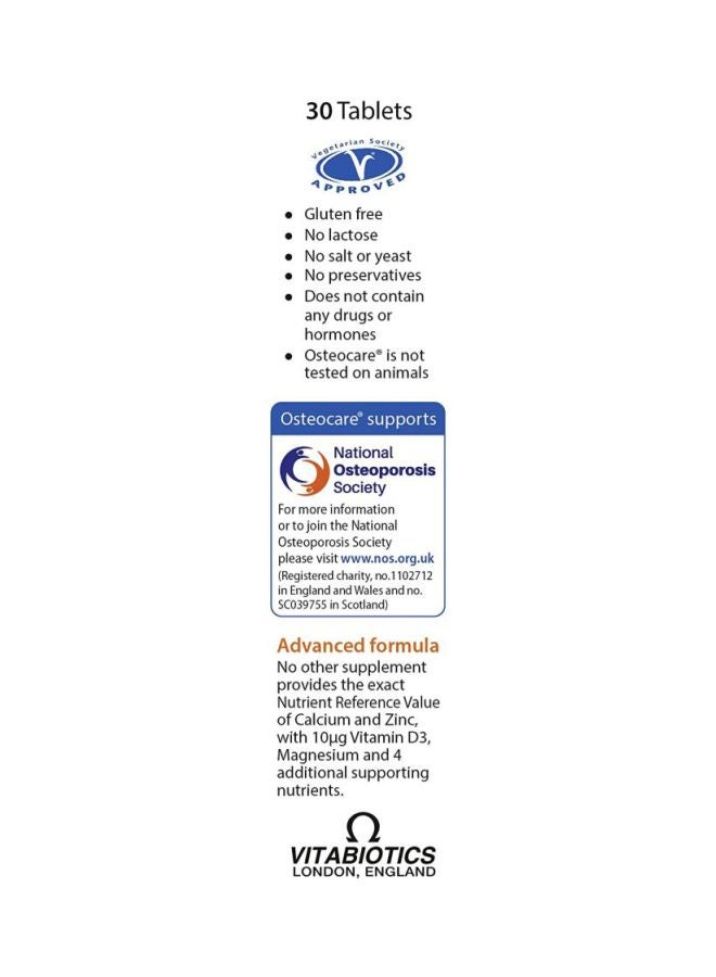 Vitabiotics - Osteocare Calcium Magnesium Zinc Vitamin D - 30 Tablets - Image 1