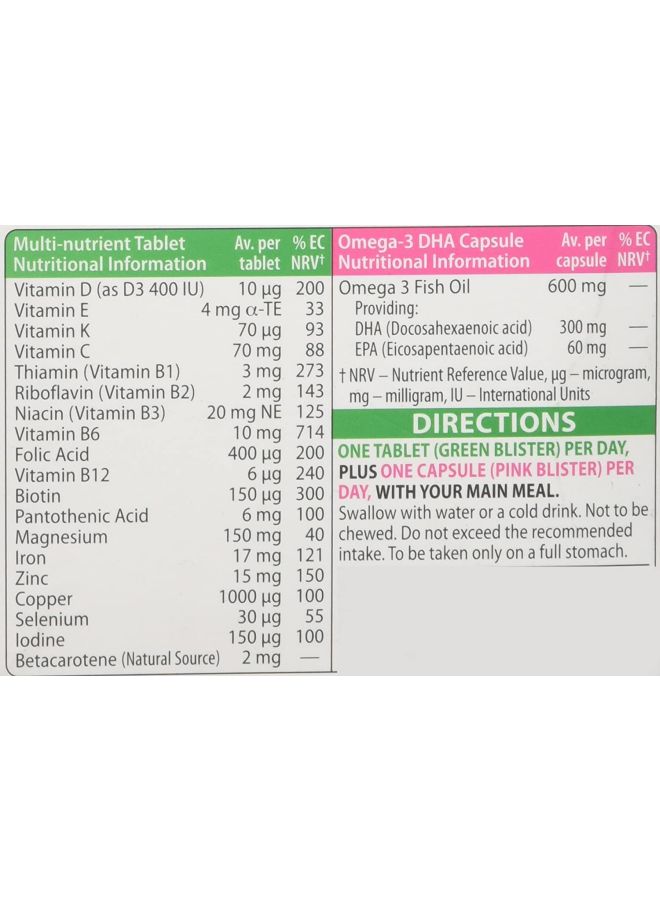 Vitabiotics Pack Of 2 Pregnacare Plus Omega 3 - 56 Tablets - Image 4