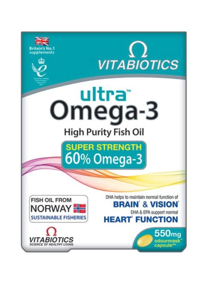 Vitabiotics - Ultra Omega 3 Dietary Supplement - 60 Capsules - Image 1