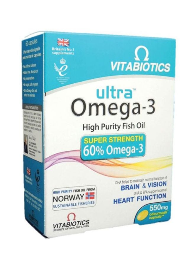 Vitabiotics - Ultra Omega 3 Dietary Supplement - 60 Capsules - Image 1