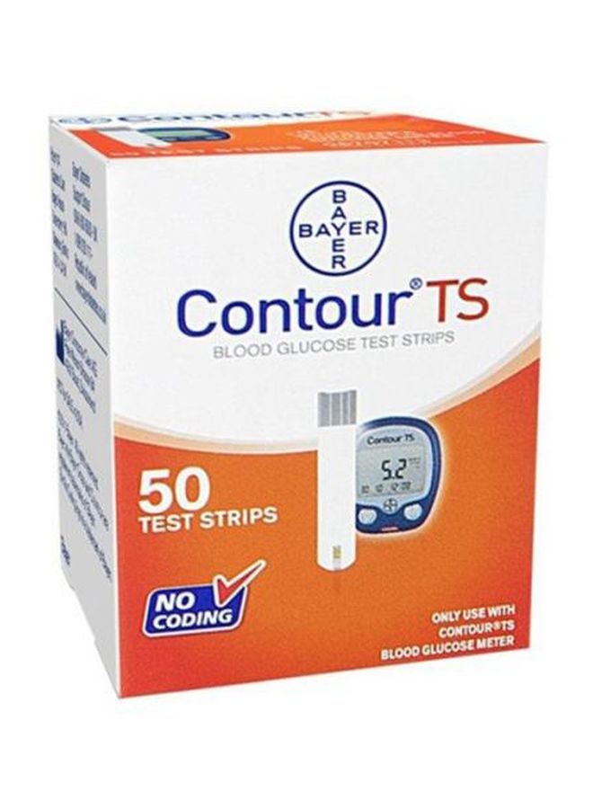 BAYER - 50-Piece Contour TS Blood Glucose Test Strips Set - Image 1