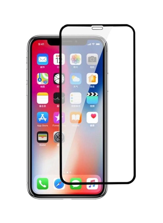 لاصقة حماية تغطي الشاشة بالكامل لهاتف أبل آيفون XS أسود / شفاف