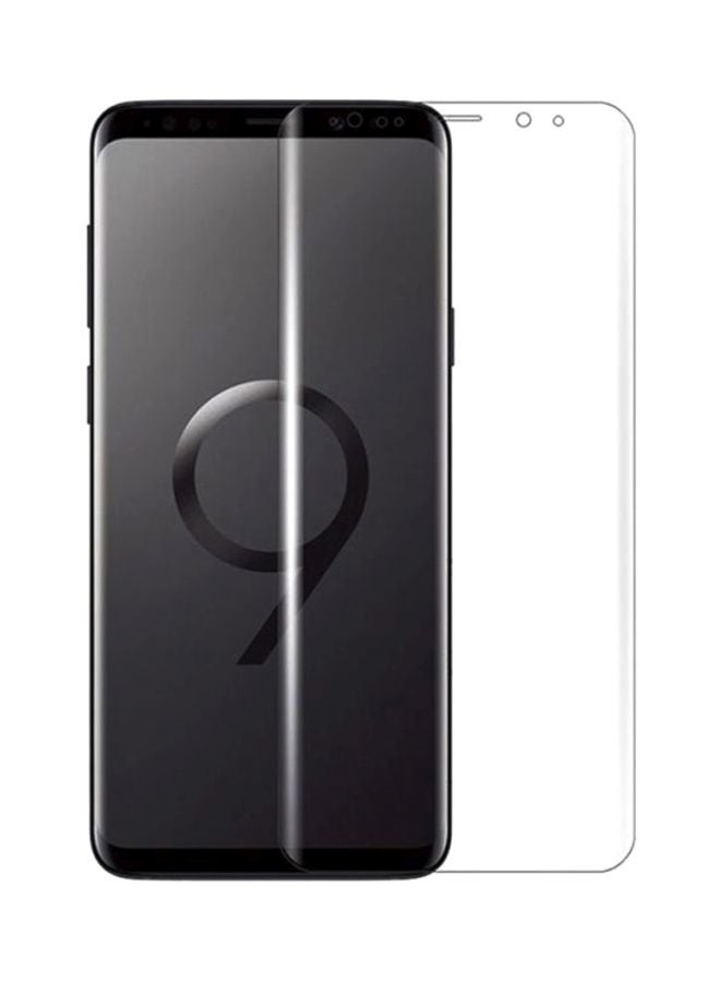 كينج ستور لاصقة حماية للشاشة من الزجاج المقوى سداسية الابعاد لهاتف سامسونج جالاكسي S9 شفاف