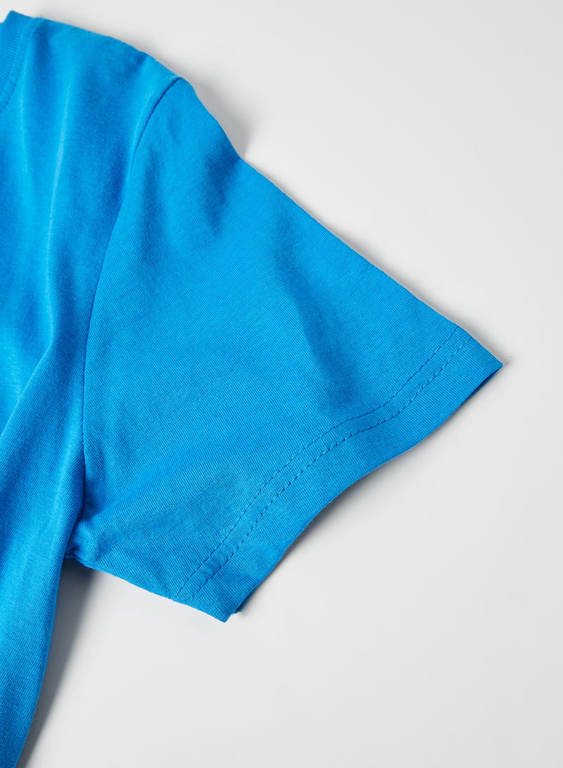 Lemon Beret Solid Design Short Sleeves T-Shirt French Blue - Image 4