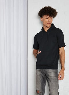 Short Sleeve Hoodie Black