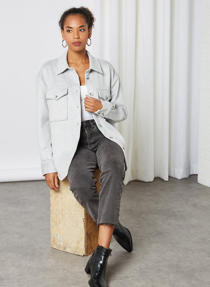 KOTON - Front Dual Pocket Jacket Grey - Image 1