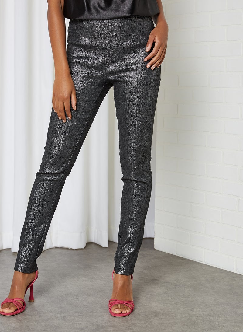 Y.A.S Taylor High Waist Leggings Black Lurex  - Image 1