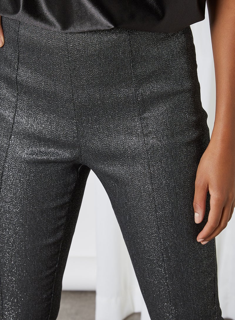 Y.A.S Taylor High Waist Leggings Black Lurex  - Image 4