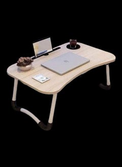 Generic Portable Lap Desk Table with Cup Holder Beige  - Image 1