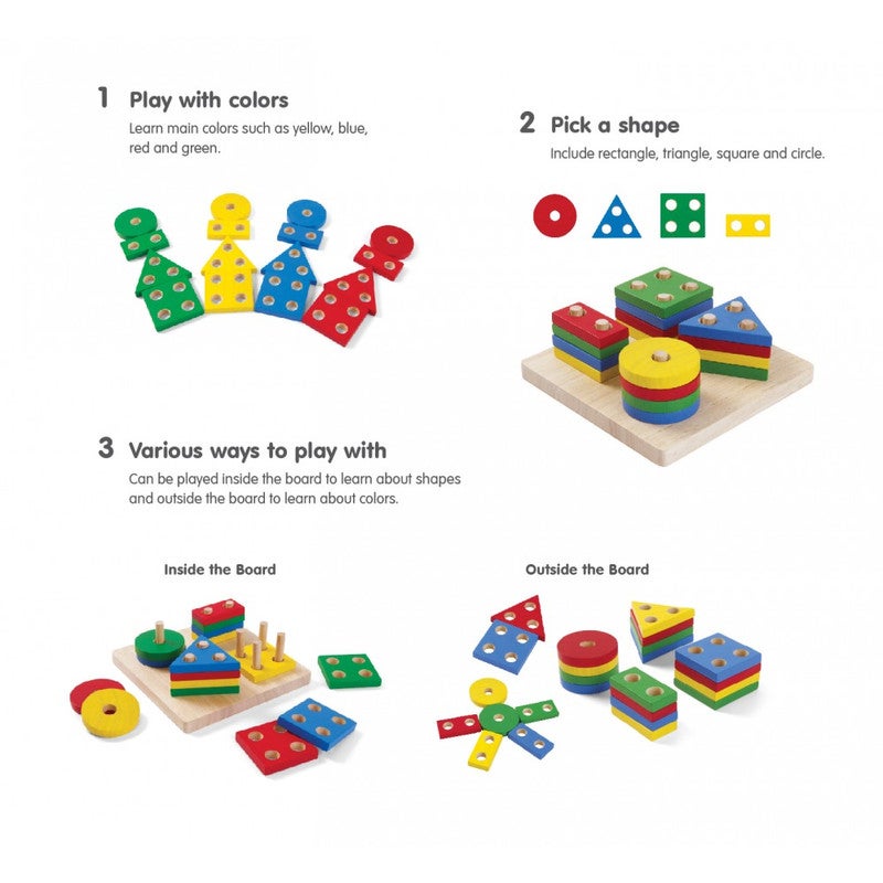 PlanToys Geometric Shape Sorting Board 17.5x17.5x5.8cm  - Image 4