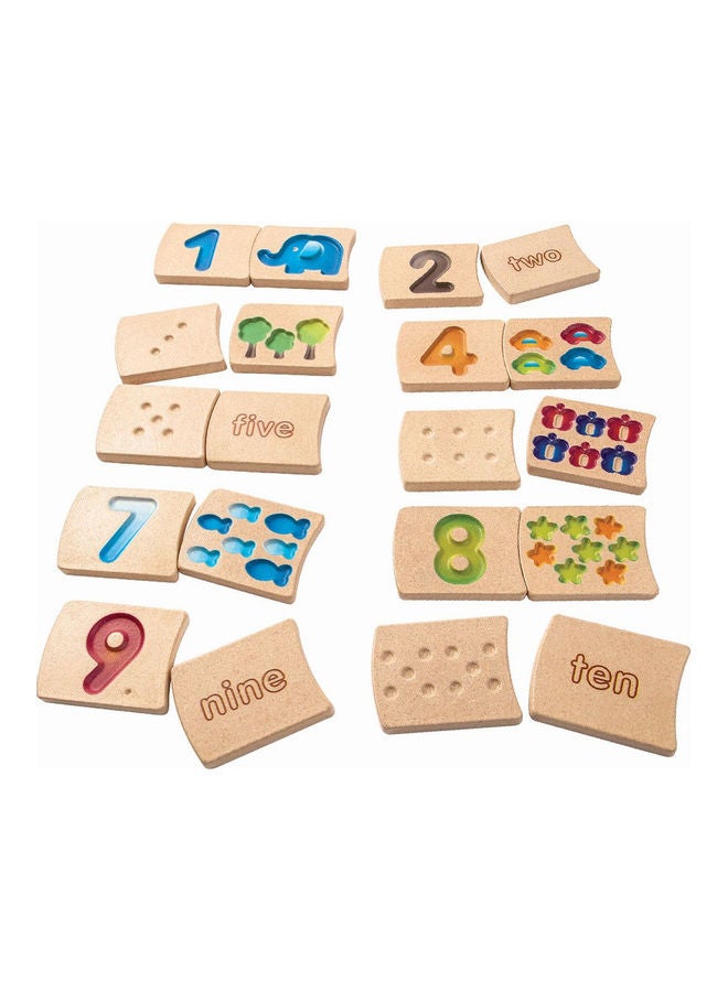 Plantoys Wooden Number 1-10 (Gradient) 5.51 x 0.79 x 7.01cm - Image 1