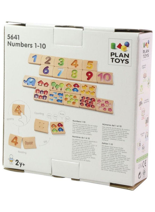 Plantoys Wooden Number 1-10 (Gradient) 5.51 x 0.79 x 7.01cm - Image 3