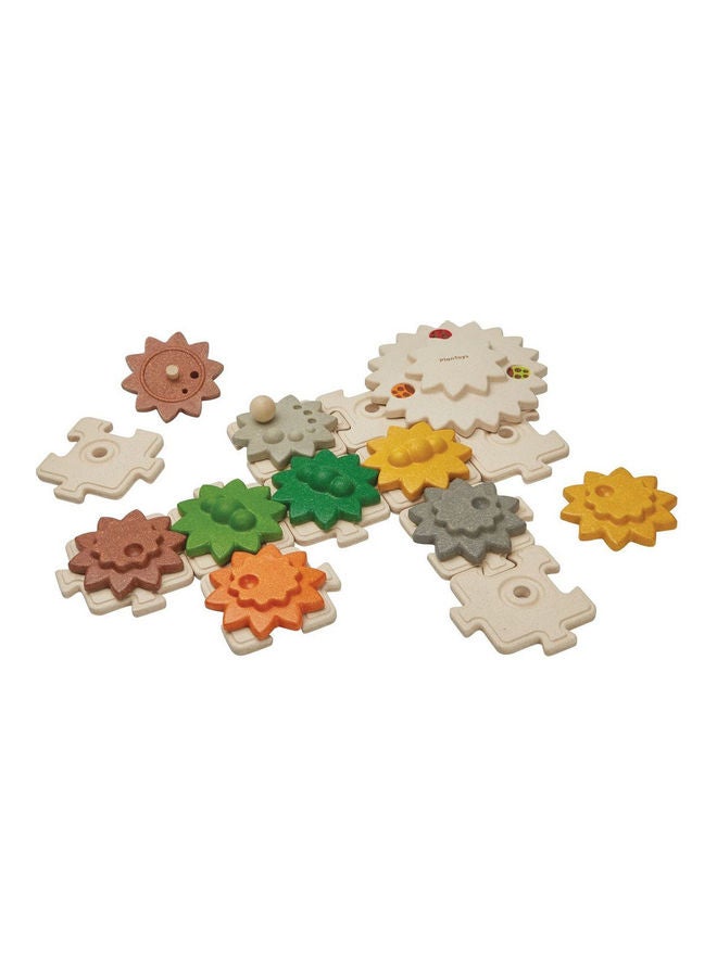 PlanToys - Plantoys Wooden Gear & Puzzle 8.7 x 7.7 x 2.3cm - Image 1