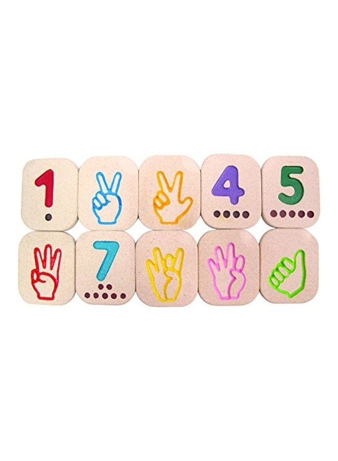 Plantoys Wooden Hand Sign Numbers 1-10 6.5 x 8 x 1cm - Image 3