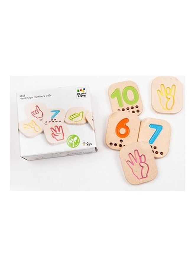 Plantoys Wooden Hand Sign Numbers 1-10 6.5 x 8 x 1cm - Image 4