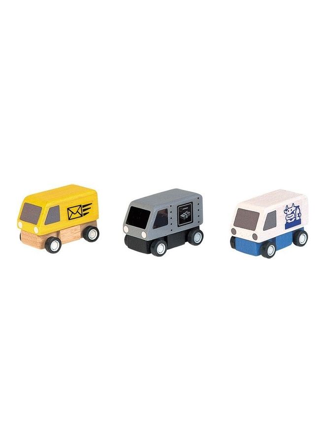Plantoys Wooden Delivery Vans Multicolour 3 x 4.8 x 3cm - Image 1
