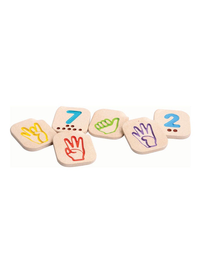 Plantoys Wooden Hand Sign Numbers 1-10 6.5 x 8 x 1cm - Image 2
