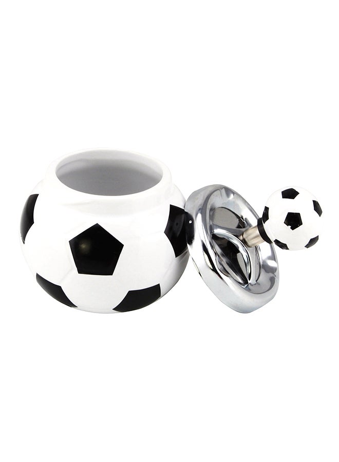 Home Box Feast Ceramic Football Design Ashtray Multicolour 11 x 11cm - Image 3