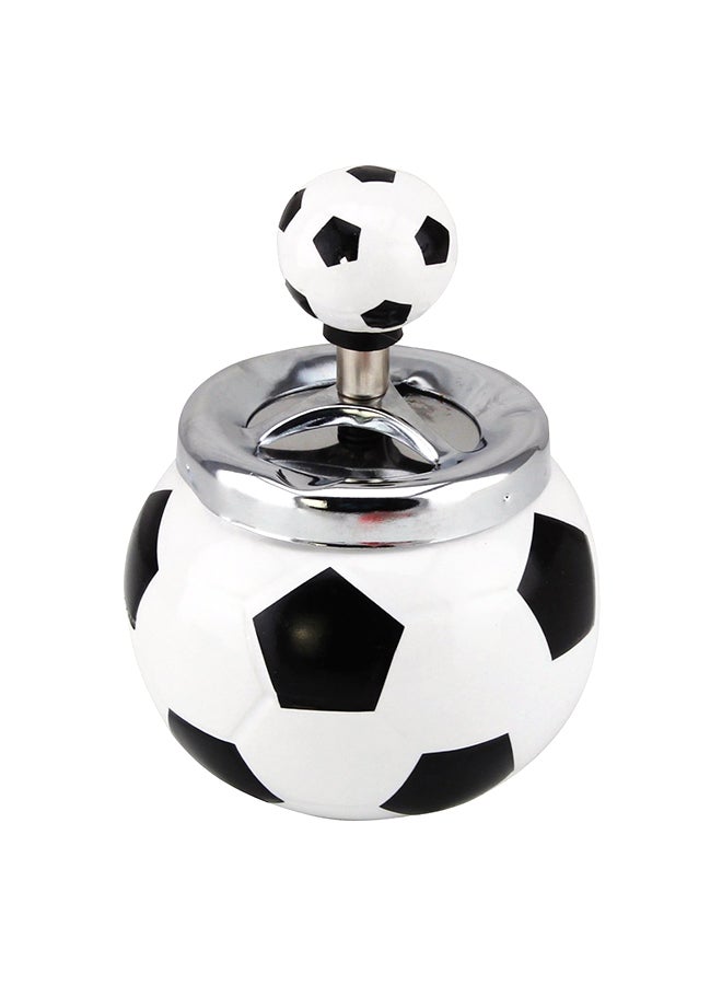 Home Box Feast Ceramic Football Design Ashtray Multicolour 11 x 11cm - Image 1