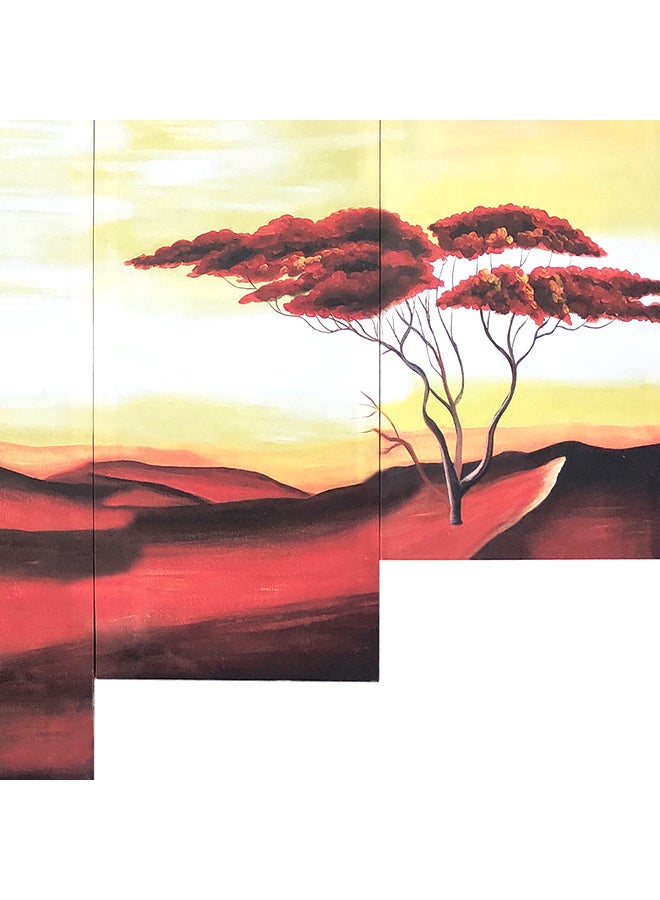 Home Box 5-Piece Sunset View Print Framed Canvas Set Orange 70 x 38cm  - Image 3