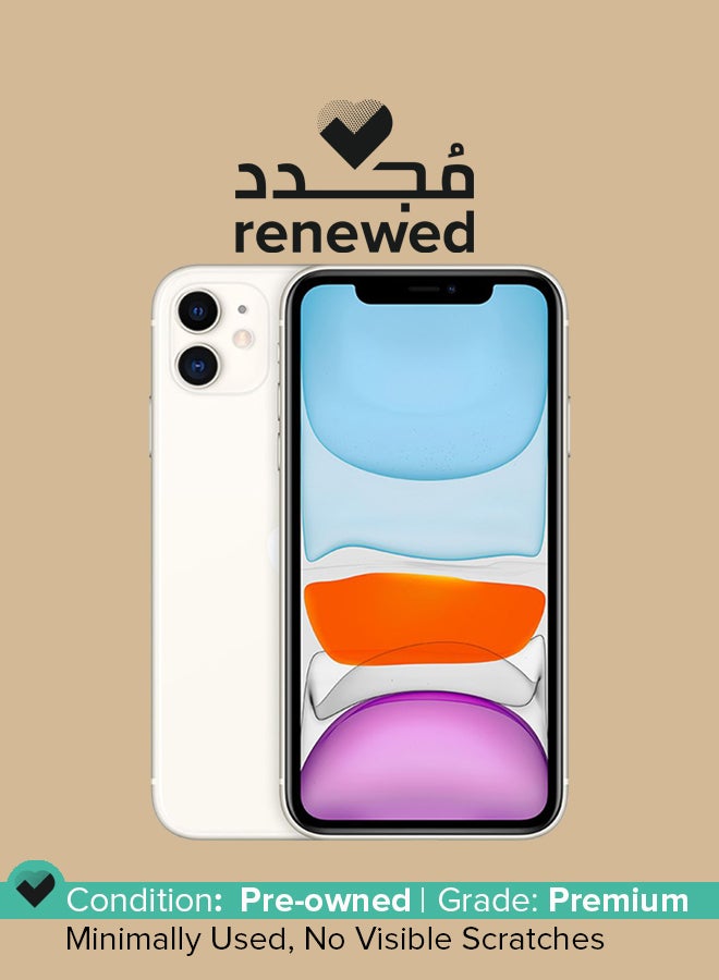 Renewed - iPhone 11 Dual Sim With Facetime White 128GB 4G LTE - HK Specs