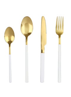 Sunhome 4 Piece Stainless Steel Cutlery Set White/Gold  - Image 2