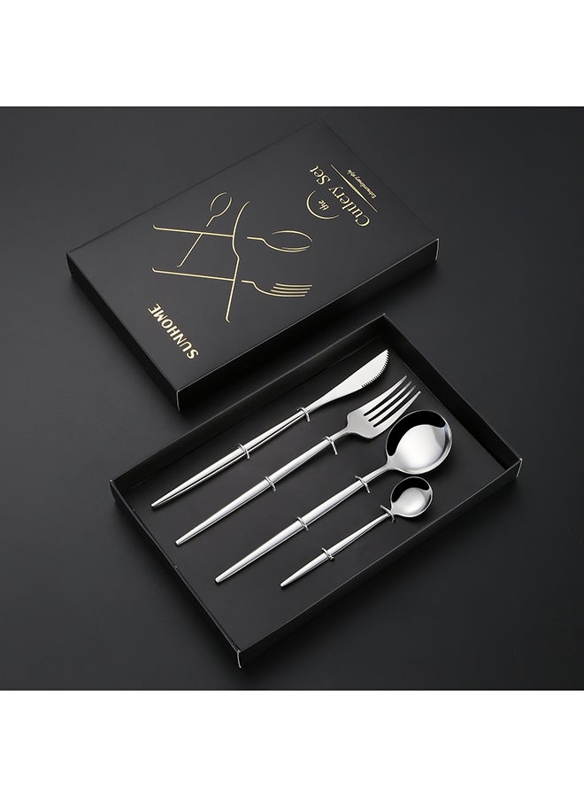 4 Piece Stainless Steel Cutlery Set Silver 