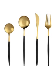 Sunhome 4 Piece Stainless Steel Cutlery Set Black/Gold  - Image 1