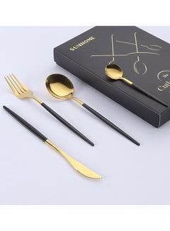 Sunhome 4 Piece Stainless Steel Cutlery Set Black/Gold  - Image 4