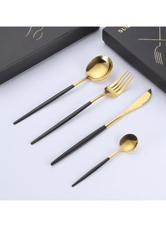 Sunhome 4 Piece Stainless Steel Cutlery Set Black/Gold  - Image 5