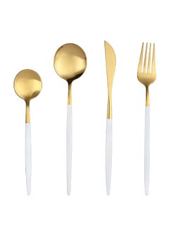 Sunhome 4 Piece Stainless Steel Cutlery Set White/Gold  - Image 2