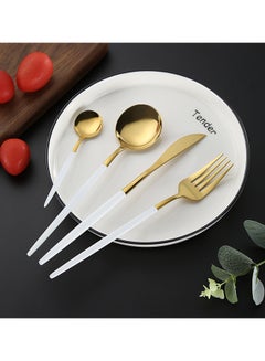Sunhome 4 Piece Stainless Steel Cutlery Set White/Gold  - Image 3