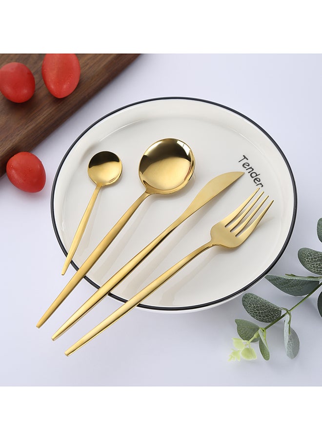 Sunhome 4 Piece Stainless Steel Cutlery Set Gold - Image 2