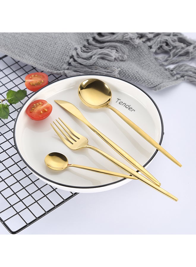 Sunhome 4 Piece Stainless Steel Cutlery Set Gold - Image 3