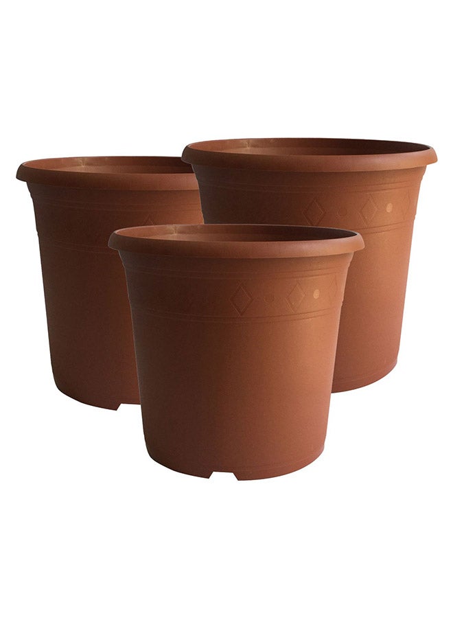DESCH PLANTPAK - 6L Monica Plastic Pot Color Set of 3 Velvet Terracotta 24cm - Image 1