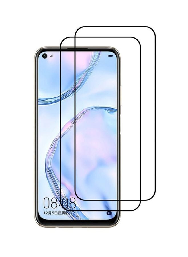 مارجون مجموعة لاصقات حماية من الزجاج ثلاثية الأبعاد للشاشة لهاتف هاواوي نوفا 7I من قطعتين أسود / شفاف - Image 1